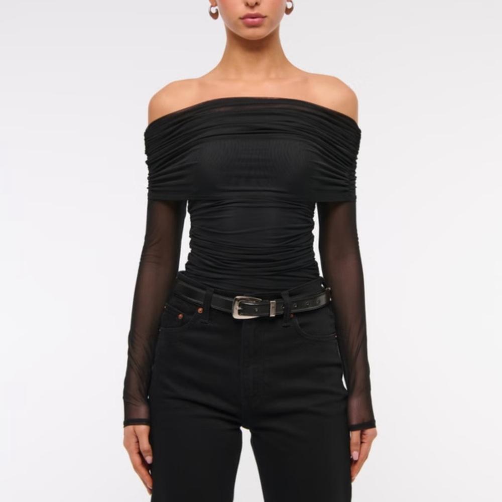 Abercrombie & Fitch Long-Sleeve Mesh Foldover